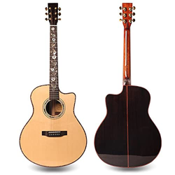 YYYSHOPP Guitarra Spruce Wood Guitarra acústica de 41 Pulgadas Sólido Top Folk Pop Guitar Guitarra Acústica Guitarra Acústica Steel-String Guitars características