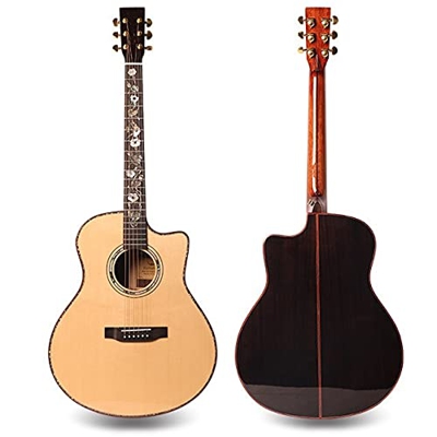 YYYSHOPP Guitarra Spruce Wood Guitarra acústica de 41 Pulgadas Sólido Top Folk Pop Guitar Guitarra Acústica Guitarra Acústica Steel-String Guitars