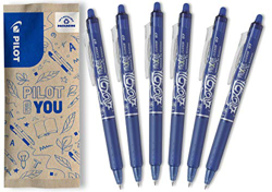 PILOT FriXion Clicker - Bolígrafo de tinta borrable (6 unidades), color azul en oferta