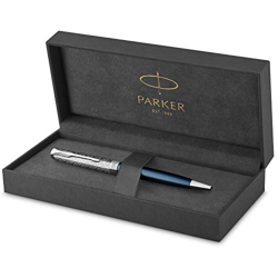 PARKER Sonnet Bolígrafo | Premium metal y lacado azul con acabado cromado | Punta mediana con recarga de tinta negra | Caja de regalo precio