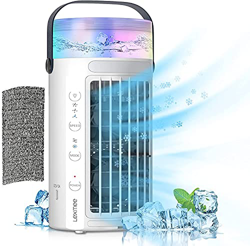 Lexmee Aire Acondicionado Portatil Silencioso, 5 en 1 Mini Enfriador de Aire 450ML Ventilador USB Humidificador Purificador, Luz Nocturna, 3 Velocidad precio