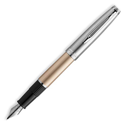 Waterman Emblème Pluma Estilográfica, Dorado (Deluxe Gold and Chrome Trim), Punta Fina precio