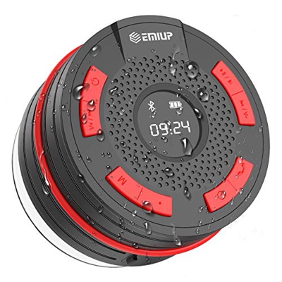 Altavoz Bluetooth, Govvay IPX7, resistente al agua, portátil, inalámbrico, con radio FM, pantalla LED, sonido HD y altavoz de graves profundos para pi