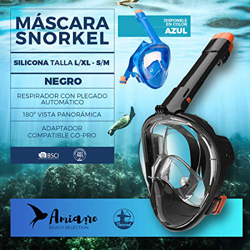 Amiaire - Nemrod. Mascara de Snorkel,180º Visión Panorámica -Mascara de Buceo de Cara Completa- Incluye Soporte cámara Deportiva -Respirador Plegable  en oferta