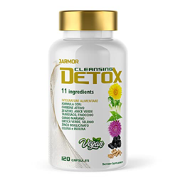 Detox Colon Cleanser Higado Graso Limpieza y Bajar De Peso con Silimarina J.Armor Vegan 30 días en oferta