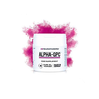 Alpha-GPC - Nootrópico (40 g, polvo 100% L-Alpha glicerilfosforilcolina), vegano