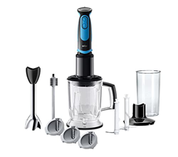 Braun MQ 5264BKBL - Batidora de mano MultiQuick 5 Vario Fit con pie de acero inoxidable y cortador en espiral, 1000 W, incluye juego de accesorios, co en oferta