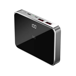 Prestigio Graphene PD Batería Externa Inalámbrica 20000 mAh - Carga Rápida Qi - Batería Portatil USB C, 2 Puertos USB 3.0, Metal y Vidrio Templado en oferta