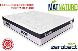 Matnature | Colchón Antibacterial Modelo Zerobact Sac | Altura 30 cm | Colchón Viscoelástico | Colchón Muelle Ensacado | Gran Confort | Todas Las Medi características