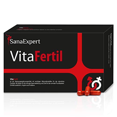 SanaExpert VitaFertil | SUPLEMENTO NATURAL PARA LA FERTILIDAD MASCULINA | con L-arginina, Zinc, Vitamina C (60 cápsulas).