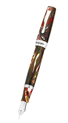 Montegrappa Elmo 02 Asiago - Pluma estilográfica de resina con herrajes de acero inoxidable, pluma M, elegante caja de regalo características