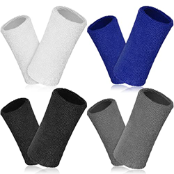 8 Muñequeras de Sudor Deportivo Banda de Muñeca de Sudor Elástico Muñequera Absorbente Suave para Mujer Hombre Tenis Baloncesto (Negro, Blanco, Azul O precio