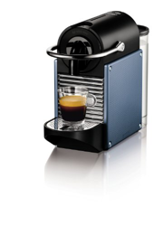 Nespresso Pixie Aluminium EN125A DeLonghi - Cafetera monodosis (19 bares, Apagado automático, Sistema calentamiento rápido), Color azul características