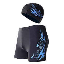 Lazz1on Bañadores de Natación Hombre Traje de Baño Pantalon Corto de Playa Surf Piscina Boxeadores Calzoncillos de Secado rápido con Gorro de Baño características