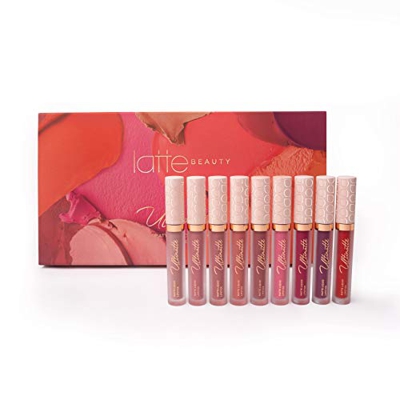 Latte Beauty Ultimatte The Big Set Matte Liquid Lipstick Set : Lápiz labial líquido mate: 9 tonos mate: Pintalabios impermeables (Long-lasting): Pinta