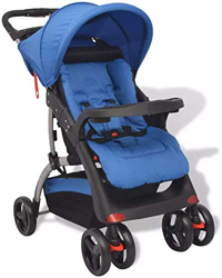 Silla de Paseo Plegable,Cochecito de Beb¡§|,Carrito Bebe,con Reposapi¡§|s Ajustable,Ruedas Delanteras Giratorias,Acero,102x52x100cm (Azul) características