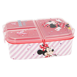 MINNIE MOUSE (DISNEY) | Sandwichera con 3 compartimentos para niños - lonchera infantil - Porta merienda - Fiambrera decorada características