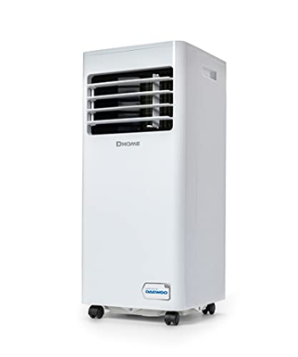 Daewoo DA7KWE – Aire acondicionado portátil – Aire Acondicionado Portátil – 7.000 BTU - Deshumidificador, Ventilador y Enfriador - 65 db - Blanco