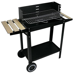 AERZETIX - Barbacoa portátil de carbón vegetal 81x86x28cm con estante - barbacoa de carbón rectangular con 2 ruedas - barbacoa sobre carro - C50964 en oferta