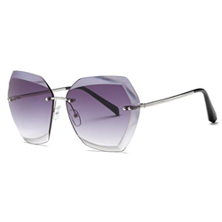 kimorn Gafas De Sol Para Mujer Sobredimensionado Sin Aros Lente De Corte De Diamante Clásico AE0534 (Plata&Gris, 65) características