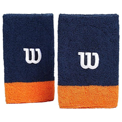 Wilson Extra Wide Wristband Navy Wil/Clem - Muñequera Unisex, Color Azul, Talla OSFA precio