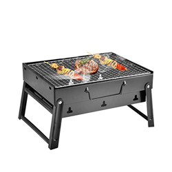 MOVKZACV Parrilla plegable de carbón de leña,parrilla de carbón portátil,herramienta de barbacoa Shish Kebab para picnic al aire libre, camping en oferta