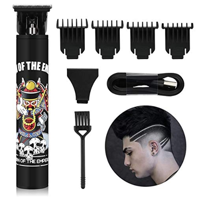 Máquina Cortapelo Hombres T-Blade Recortadora Eléctrica,Recortadora de Cabello para Hombres con batería recargable de 1200 mAh,4 peines guía,Carga USB