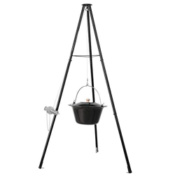 Olla húngara para gulash con trípode, olla para gulasch (10 L) con trípode (151 cm) y cadena colgante (250 cm), adecuada para gulash para picnic, altu precio