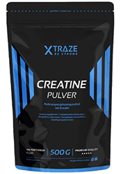 XTRAZE® Creatina Monohidrato en Polvo 500 g, Creatine Vegana 100% pura, Suplemento Deportivo sin Aditivos Innecesarios, para el Entrenamiento con Pesa precio