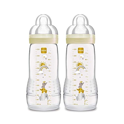 Intrucciones en lengua extranjera - Mam Easy Active - Juego de 2 biberones con tetina tamaño 3 (flujo rápido), 4 meses + 330 ml, amarillo