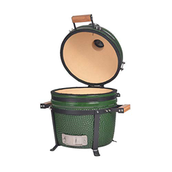 YNNI KAMADO TQTT15GR - Kamado de pie (15,7 pulgadas), color verde, barbacoa, cerámica, huevo, ahumador, paquete con ExtrasTQTT15GR características