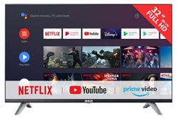 RCA RS32F3 Smart TV (32 Inch Full-HD Android TV with Google Assistant, Google Play Store, Prime Video, Netflix) HDMI, USB, WiFi, Bluetooth, Triple Tun características