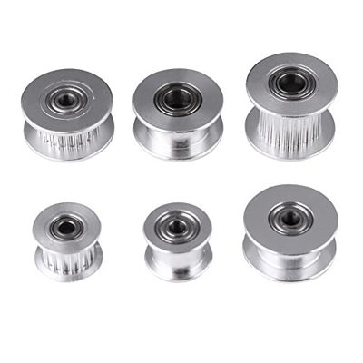 5Pcs 2GT Accesorios de Aluminio de la Impresora de Polea 3D, 3mm / 5mm de la Rueda 16/20 o sin Dientes para el Ancho de la Correa 6 mm / 10 mm(W6mm, 2