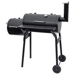 ROM Parrilla de Barbacoa portátil, Carro de Parrilla de Barbacoa de carbón para Barbacoa al Aire Libre con Ruedas Grandes y medidor de Temperatura par en oferta