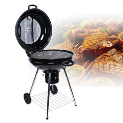 Barbacoa de carbón vegetal, carrito de barbacoa con 2 rejillas, 63 x 75 x 90 cm, barbacoa ahumadora para camping, fiestas en el jardín y vacaciones fa características