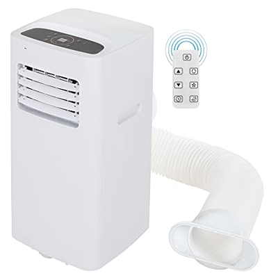 ECD Germany Acondicionador de Aire Portátil 5en1 Ventilador 7000 BTU 2kW, silencioso, 3 Niveles, Temporizador de 24 Horas, EEK A, Dispositivo con Mang