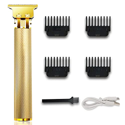 Kongqiabona-UK Cortapelos USB inalámbricos Recargables Kits de Aseo con Cuchilla en T Cortadora de Corte para Hombres Cabeza Calva Afeitadora de Barba precio