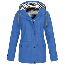 CNBOY Chubasquero con capucha, impermeable, ligero, para mujer, cortavientos, prenda ideal para exteriores (Azul Cielo, 4XL) precio