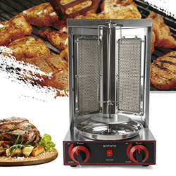 Barbacoa de pollo, parrilla de mesa, parrilla para kebab, asador, 220 V, 3000 W, 2 quemadores eléctricos, máquina kebab de acero inoxidable. precio