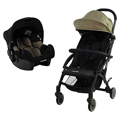 Silla de paseo compacto Nania LILI 0-36 meses - Ligero 6kg - Con Plastico de lluvia (caqui 2 en 1)