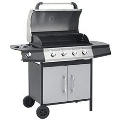 FAMIROSA Barbacoa Grill de Gas 4+1 quemadores Negra y plateada-26,94KG precio