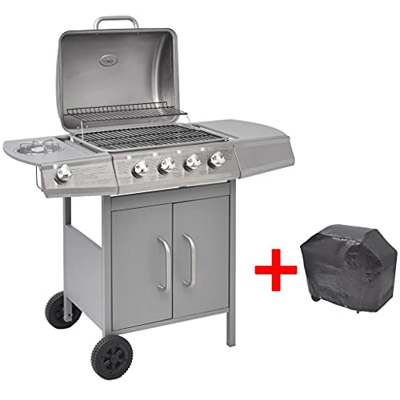 FAMIROSA Barbacoa Grill de Gas 4+1 quemadores plateada-19,54KG