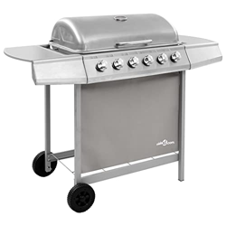 FAMIROSA Barbacoa de Gas con 6 fogones plateado-19,22KG en oferta