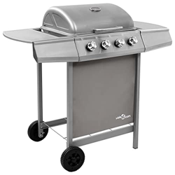 FAMIROSA Barbacoa de Gas con 4 fogones plateado-15,5KG precio