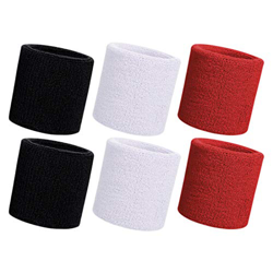 HANERDUN 6 Pzs Muñequera Deportiva Deportes Sweatband Suave Espesar Algodón Tenis Gimnasia Fútbol Baloncesto Correr Deportes Atléticos características