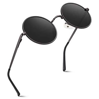 GQUEEN Classic Lennon Ronda gafas de sol polarizadas con protección UV400 MEZ1