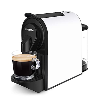 Vastelle - Cafetera de cápsulas para 1 taza, mini cafetera con depósito de agua transparente de 700 ml, fácil de preparar, color negro