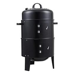 Barbacoa de carbón 3 en 1 Multi-función barbacoa ahumador asador con termostato jardín camping al aire libre cocina y parrilla en oferta