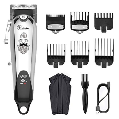 Hatteker Cortapelos Hombres Cortador de cabello Barbero Kit de corte de pelos Inalámbrico Profesional Recargable