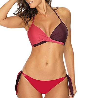 Bikini Mujer Push Up con Relleno Conjuntos Brasileño Sexy Traje de BañO Push-up Ropa de Playa Dos Piezas